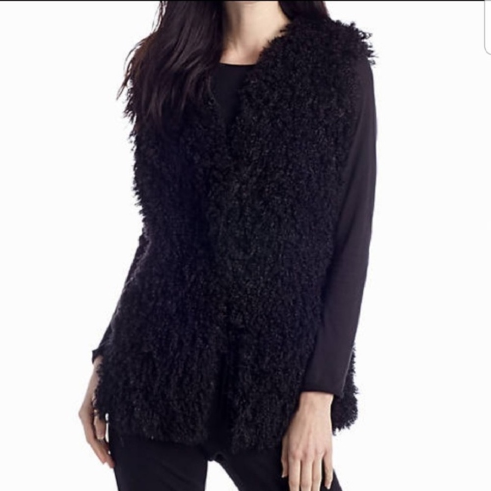 Luxury Soft Faux Fur Black Vest NEW